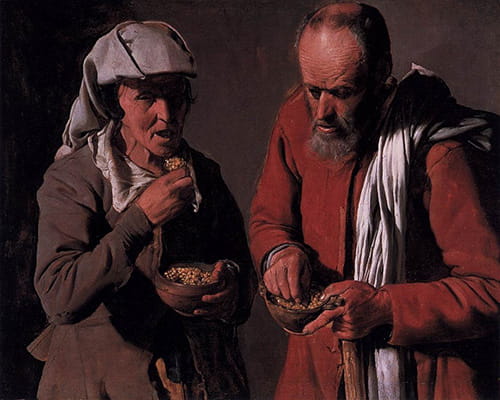 Old Peasant Couple Eating (c. 1620s)