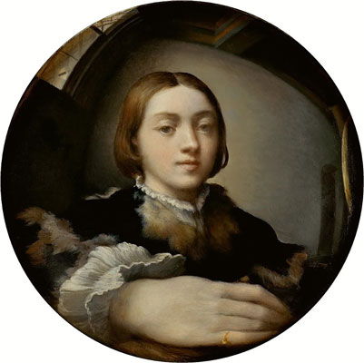 بارميجيانينو: صورة شخصية في مرآة محدبة (ج .1524)