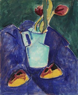 Tulips in a Green Vase, (c. 1911)