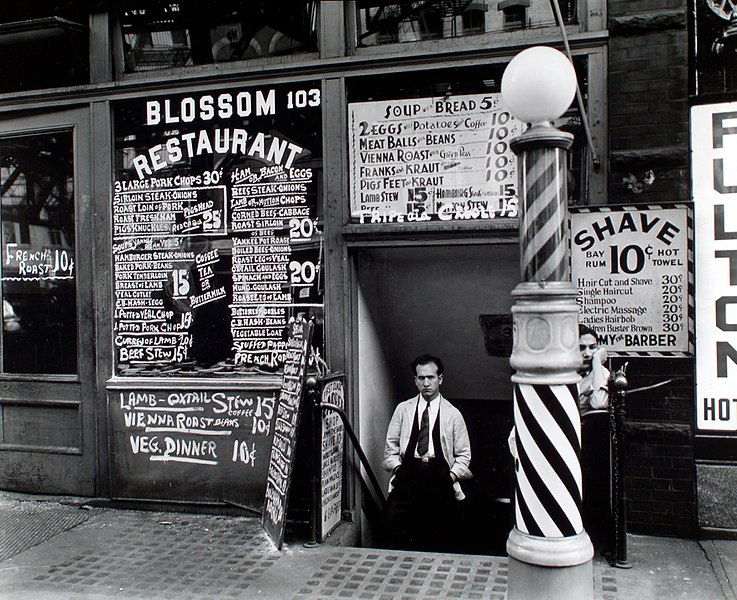 Berenice Abbott: Blossom Restaurant, 103 Bowery, Manhattan (1935)