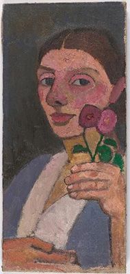 Self-Portrait with Two Flowers (1907)