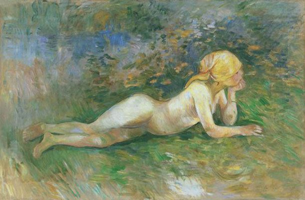 Fine Art Nude Girl In Grass Field