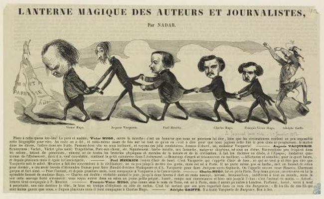 Drawings from "Lanterne magique des auteurs et journalistes," Le Journal pour rire (1852)