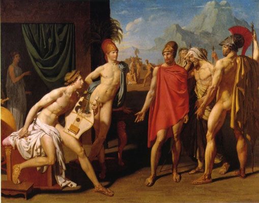 جان أوغست دومينيك إنجرس: أخيل يستقبل سفراء أجاممنون (1801)