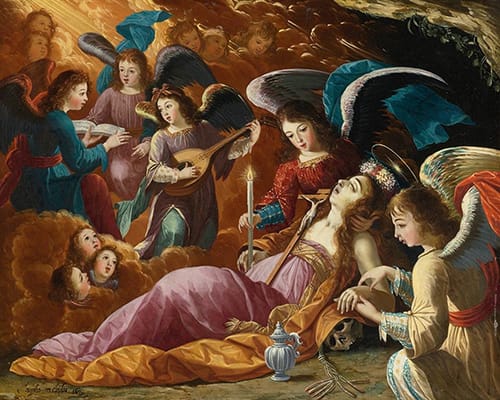 The Penitent Magdalene Comforted by Angels (1679)