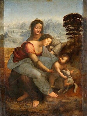 Leonardo da Vinci: Virgin and Child with St. Anne (retouched) (c.1503)