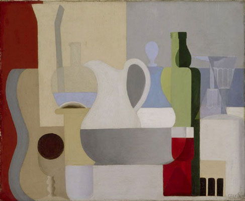 Amédée Ozenfant: Nature morte au verre de vin rouge (Still Life with Glass of Red Wine) (1921)