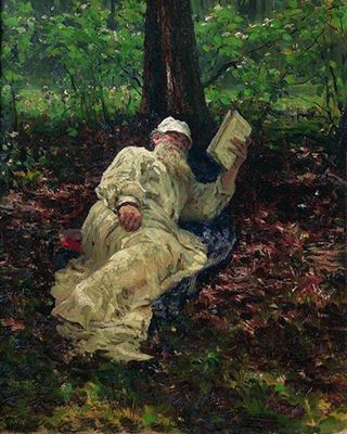 ليو تولستوي في الغابة (1891)