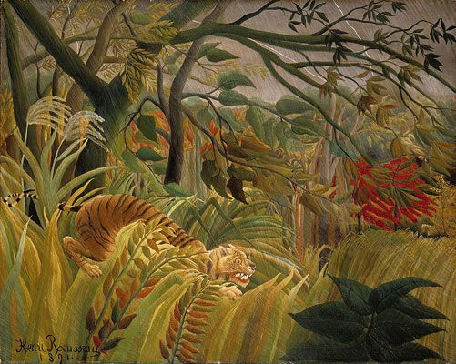 مندهش!  النمر في عاصفة استوائية (1891)