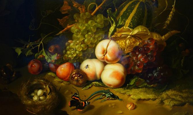 Still-Life with Fruit, Flowers, and Insects (1711)