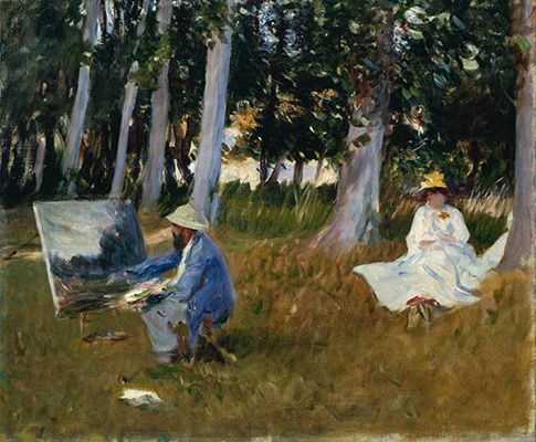 Claude Monet Painting by the Edge of a Wood (1885)
