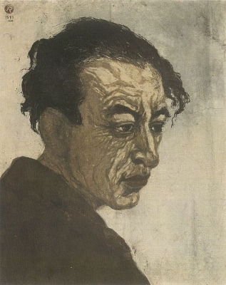 Kōshirō Onchi: Portrait of Sakutarō Hagiwara (1943)