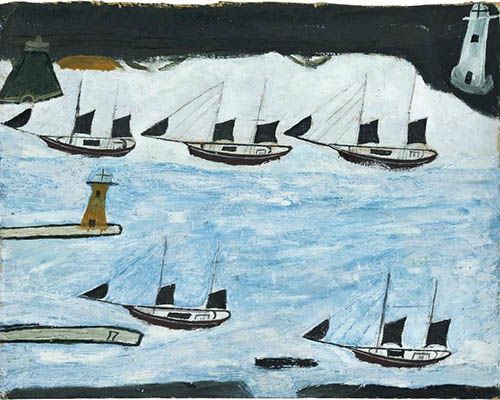 Alfred Wallis: Five Ships, Mounts Bay (1928)