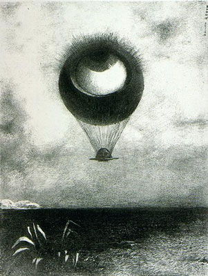 Odilon Redon: The Eye Like a Strange Balloon Mounts Toward Infinity (1882)