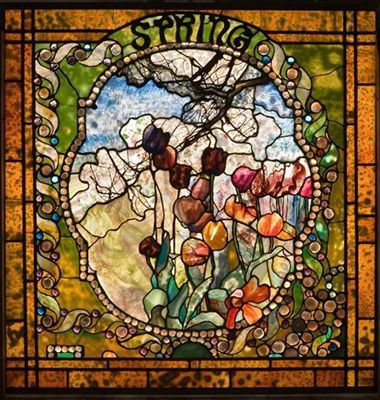 The Four Seasons (1900 Exhibited as a single stained-glass window at the 1900 Exposition Universelle in Paris,
