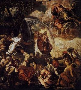 موسى يضرب الصخرة (1577)