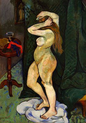 Nude Arranging Her Hair (c. 1916)