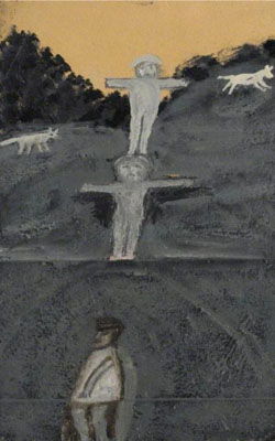 Crucifixion or Allegory with Three Figures and Two Dogs (1932-34)